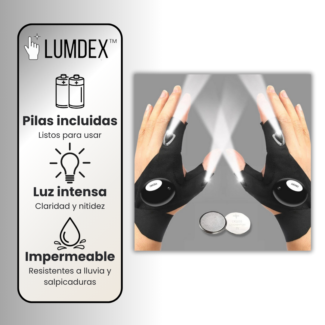 Guantes tácticos con luz LED