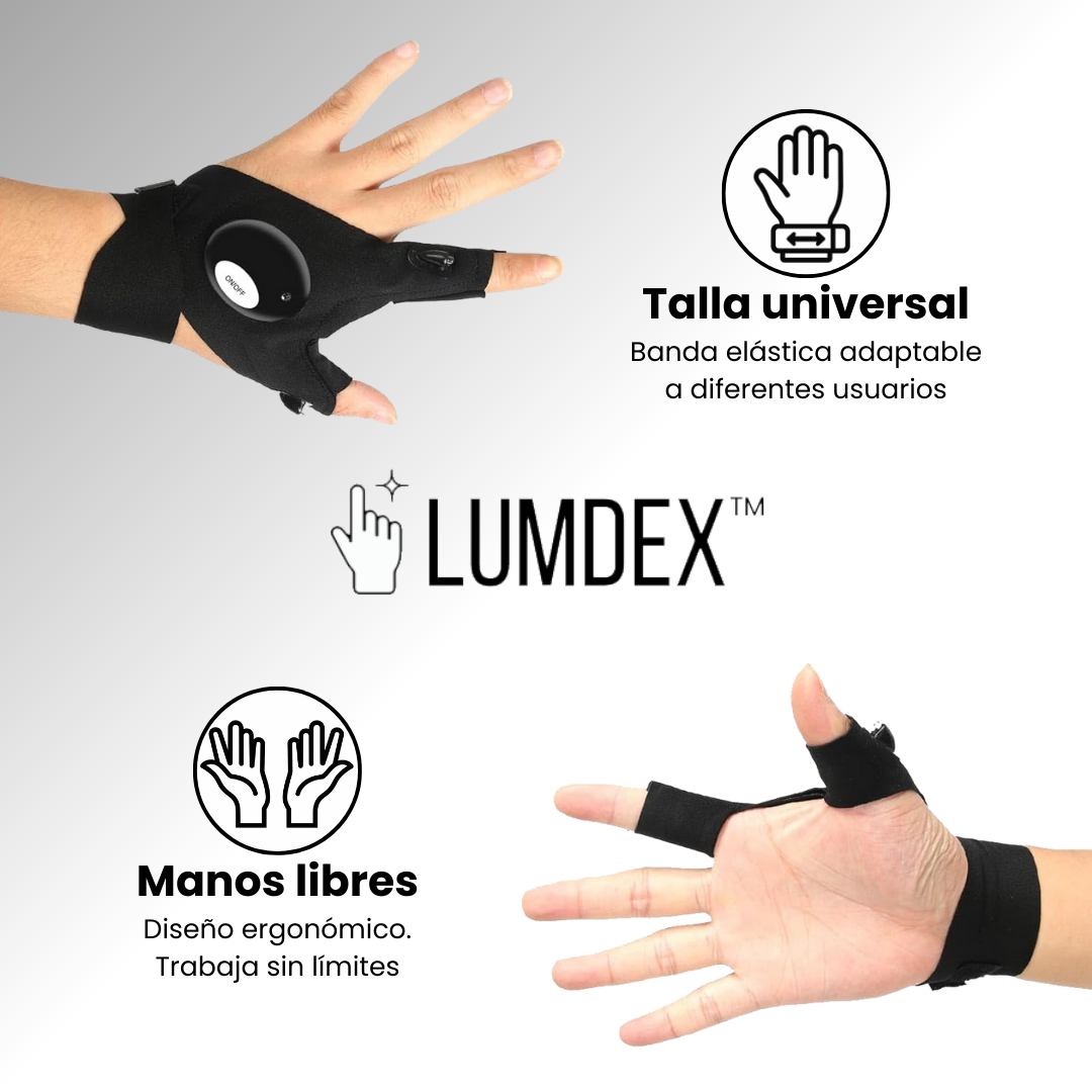 Guantes tácticos con luz LED