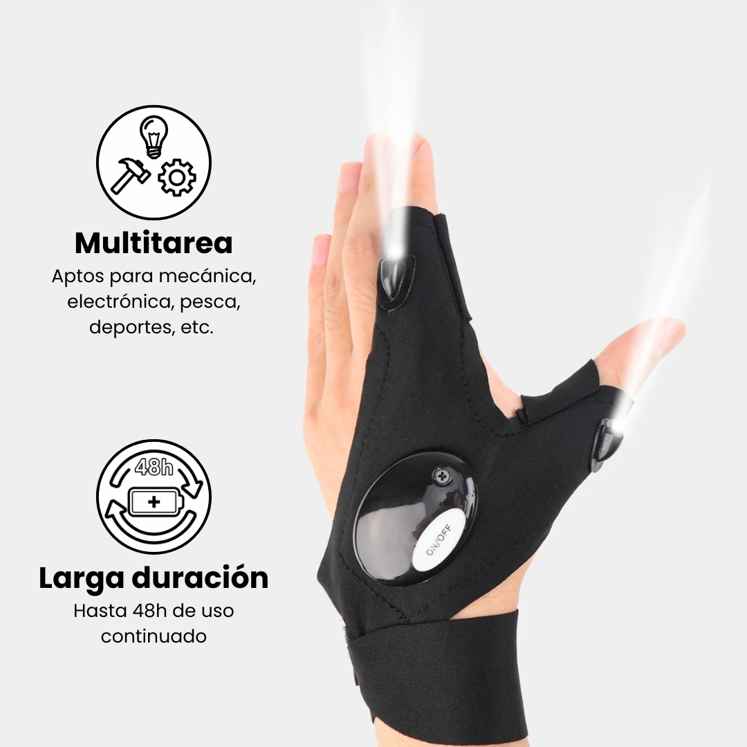 Guantes tácticos con luz LED