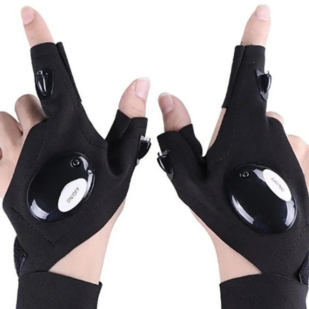 Guantes tácticos con luz LED